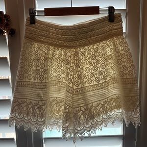 White embroidered shorts